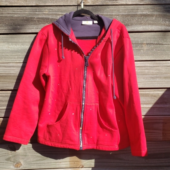 Quacker Factory Red Jacket with glitzy accents Lrg - Picture 1 of 8